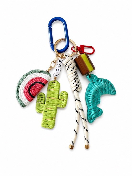 Bimba Y Lola Accessories - BIMBA y Lola Multi-Charm Bag Charm Keychain Cactus, Watermelon & Dolphin